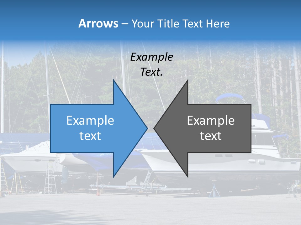 Winterized Boat In Parking Lot PowerPoint Template