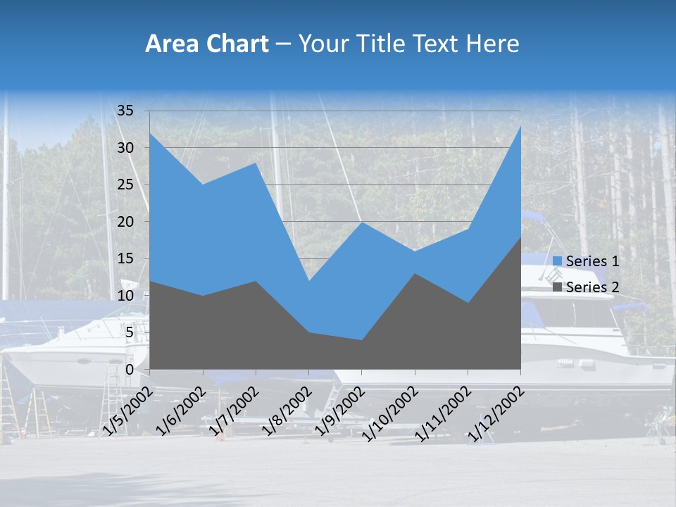 Winterized Boat In Parking Lot PowerPoint Template