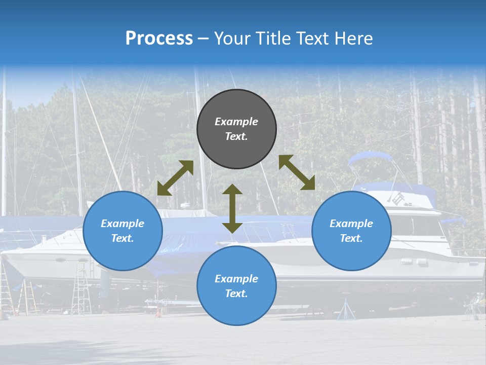 Winterized Boat In Parking Lot PowerPoint Template