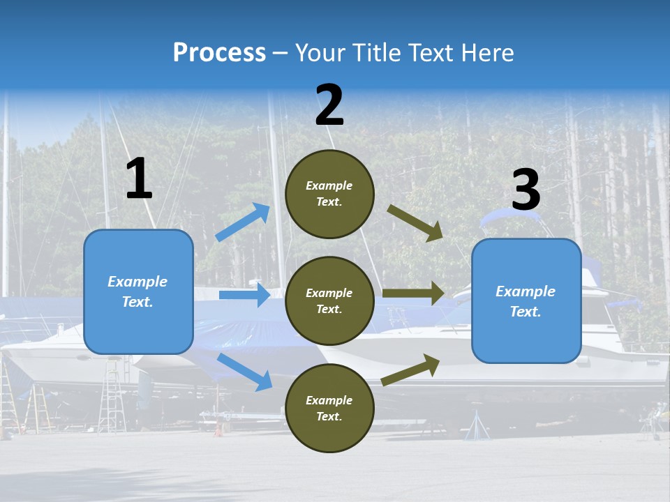 Winterized Boat In Parking Lot PowerPoint Template