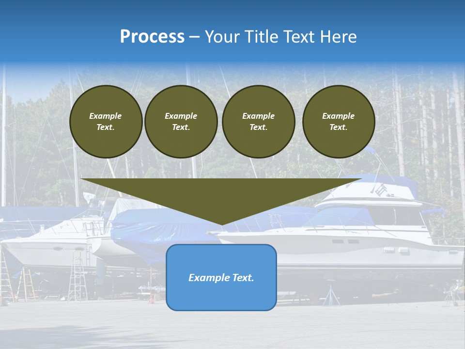 Winterized Boat In Parking Lot PowerPoint Template