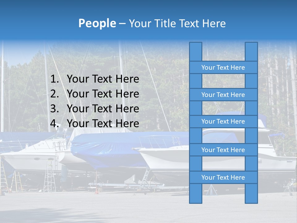 Winterized Boat In Parking Lot PowerPoint Template