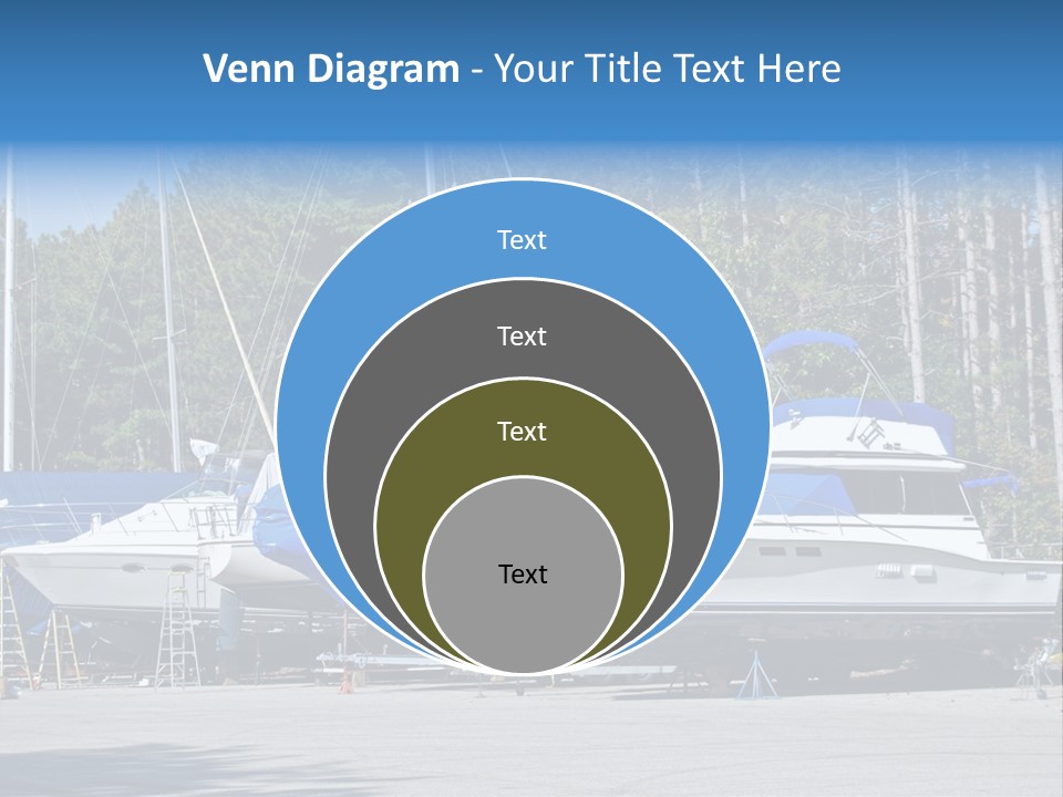 Winterized Boat In Parking Lot PowerPoint Template