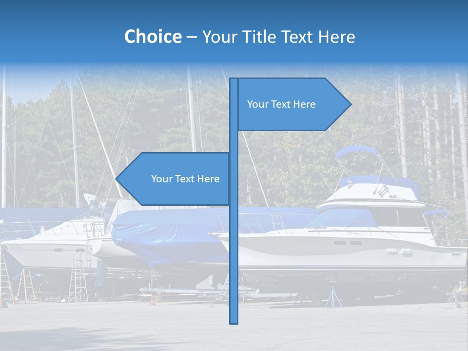 Winterized Boat In Parking Lot PowerPoint Template