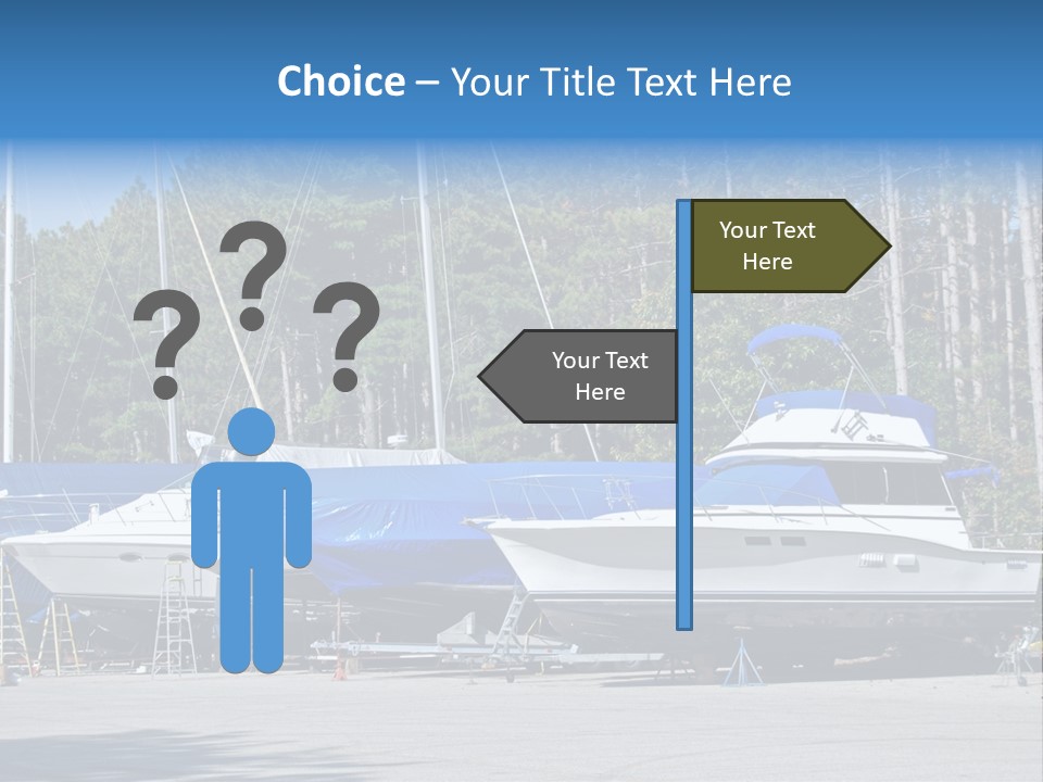 Winterized Boat In Parking Lot PowerPoint Template