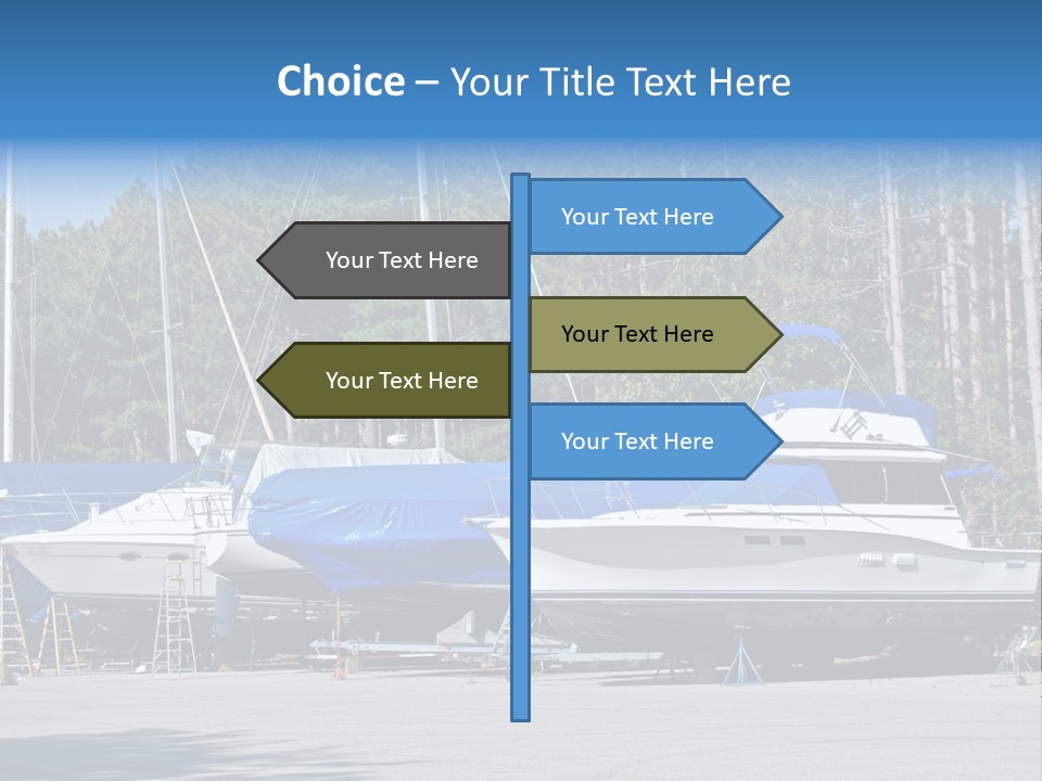 Winterized Boat In Parking Lot PowerPoint Template