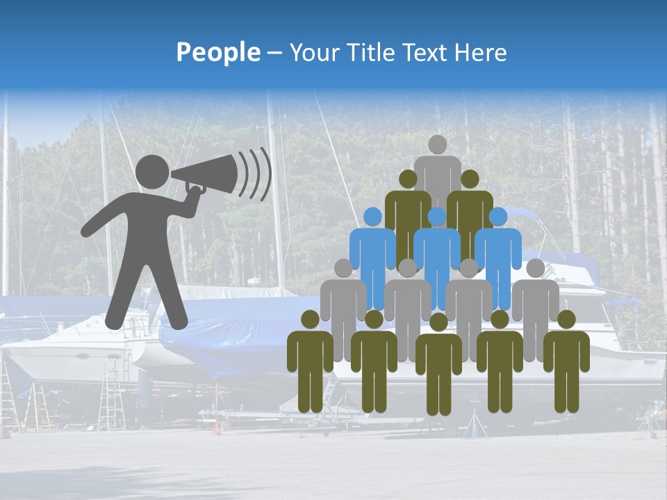 Winterized Boat In Parking Lot PowerPoint Template