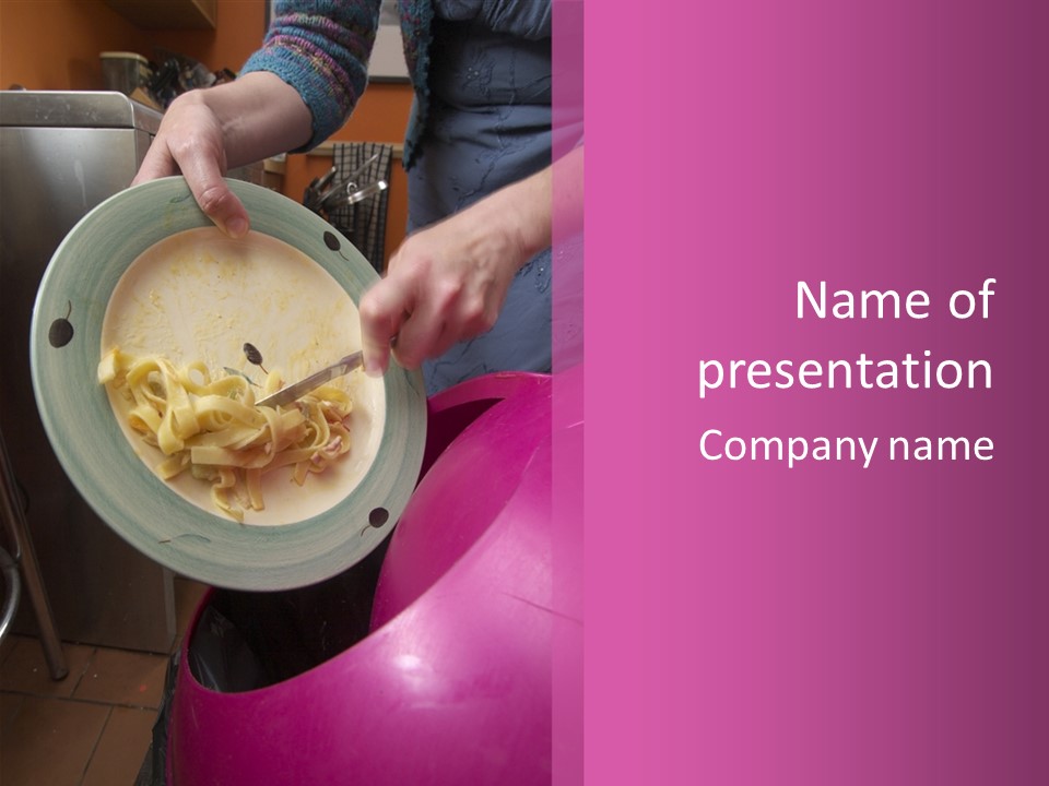 Throwing Away Waste Food. PowerPoint Template