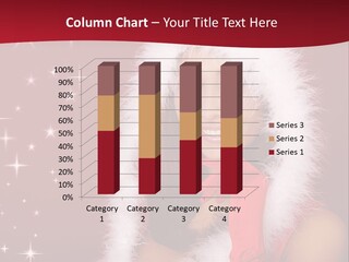 Portrait Of Beautiful Sexy Girl Wearing Santa Claus Clothes On Red Background PowerPoint Template