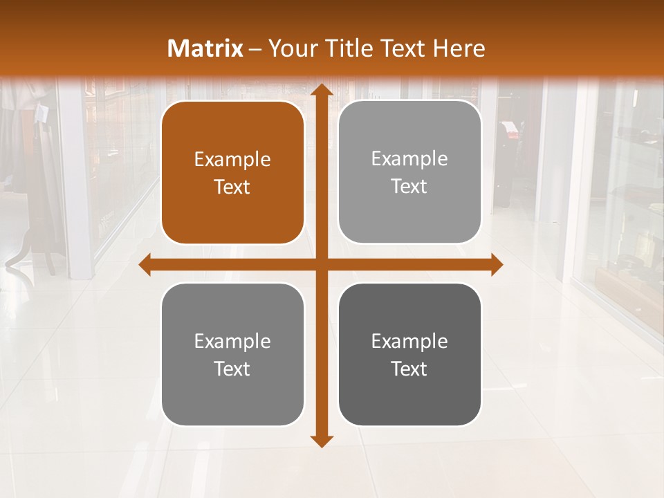Hall Of A Modern Business Centre With Set Of Glass Show-Windows PowerPoint Template