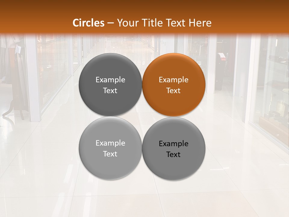 Hall Of A Modern Business Centre With Set Of Glass Show-Windows PowerPoint Template