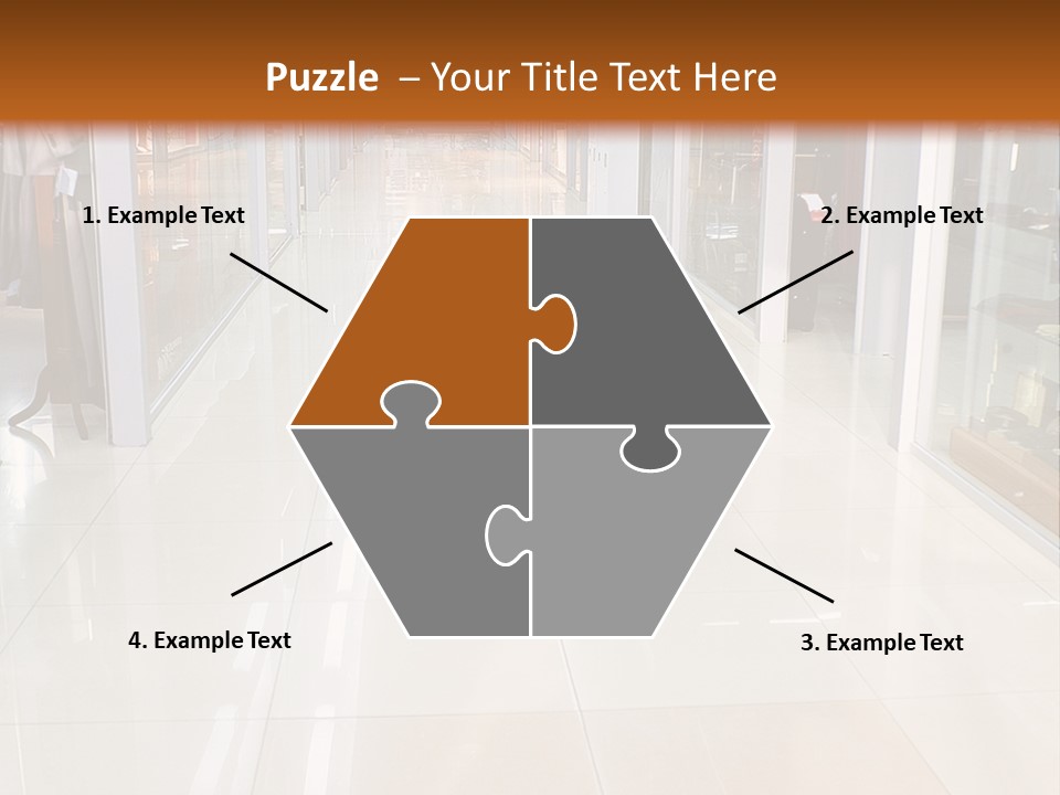 Hall Of A Modern Business Centre With Set Of Glass Show-Windows PowerPoint Template