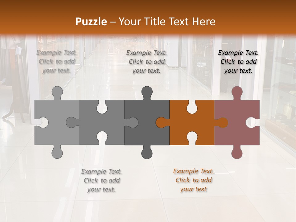 Hall Of A Modern Business Centre With Set Of Glass Show-Windows PowerPoint Template