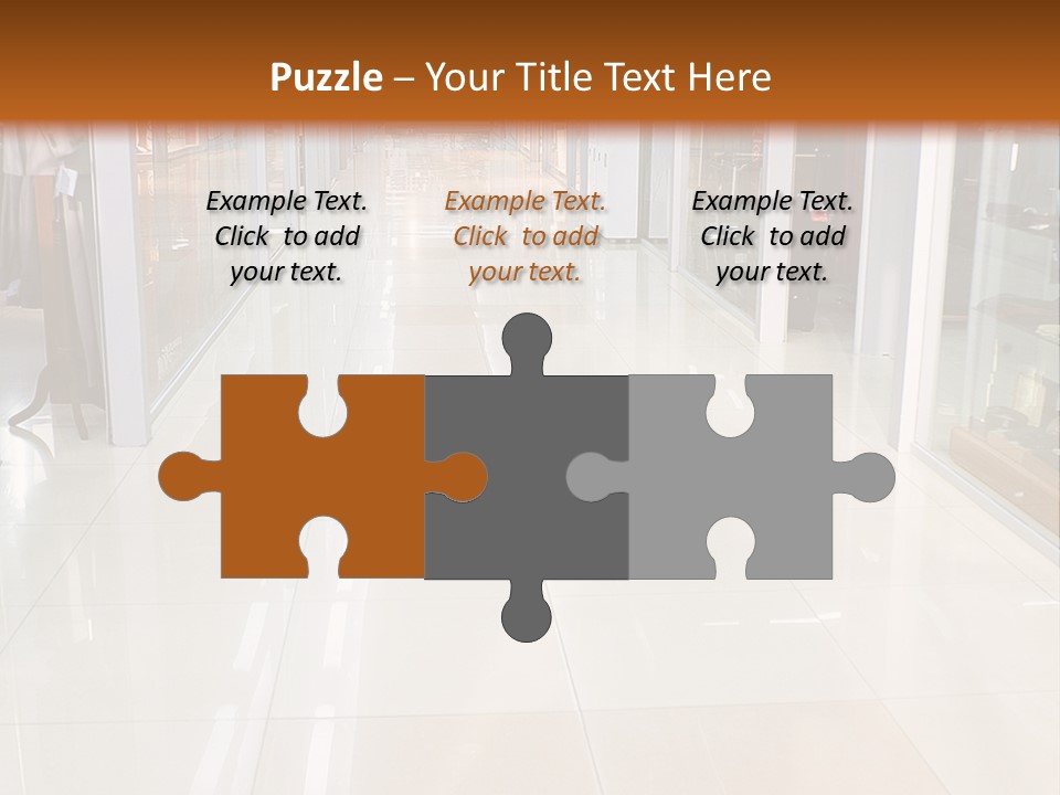 Hall Of A Modern Business Centre With Set Of Glass Show-Windows PowerPoint Template