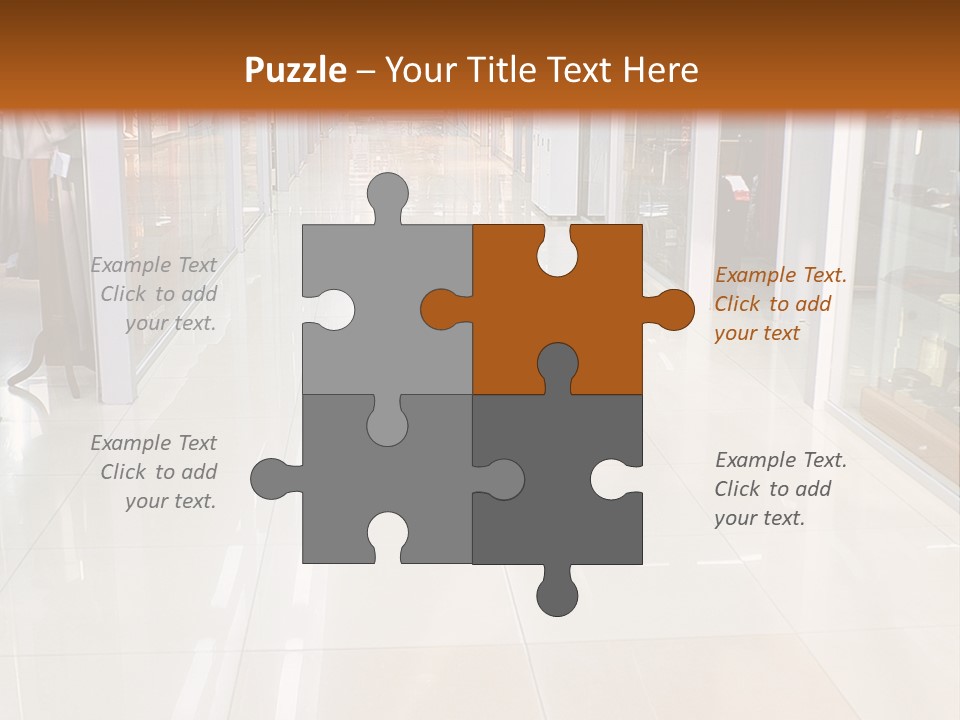 Hall Of A Modern Business Centre With Set Of Glass Show-Windows PowerPoint Template