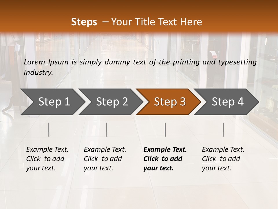 Hall Of A Modern Business Centre With Set Of Glass Show-Windows PowerPoint Template