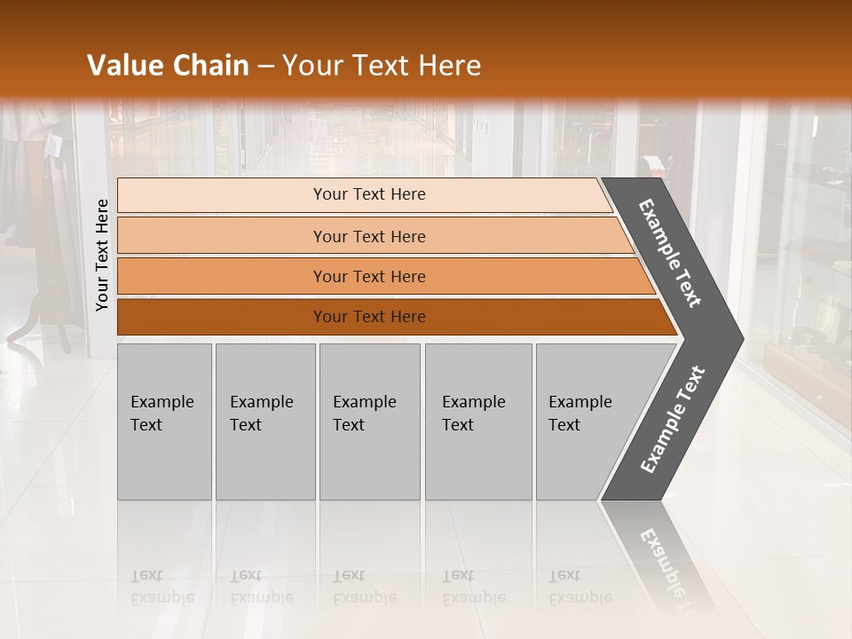Hall Of A Modern Business Centre With Set Of Glass Show-Windows PowerPoint Template
