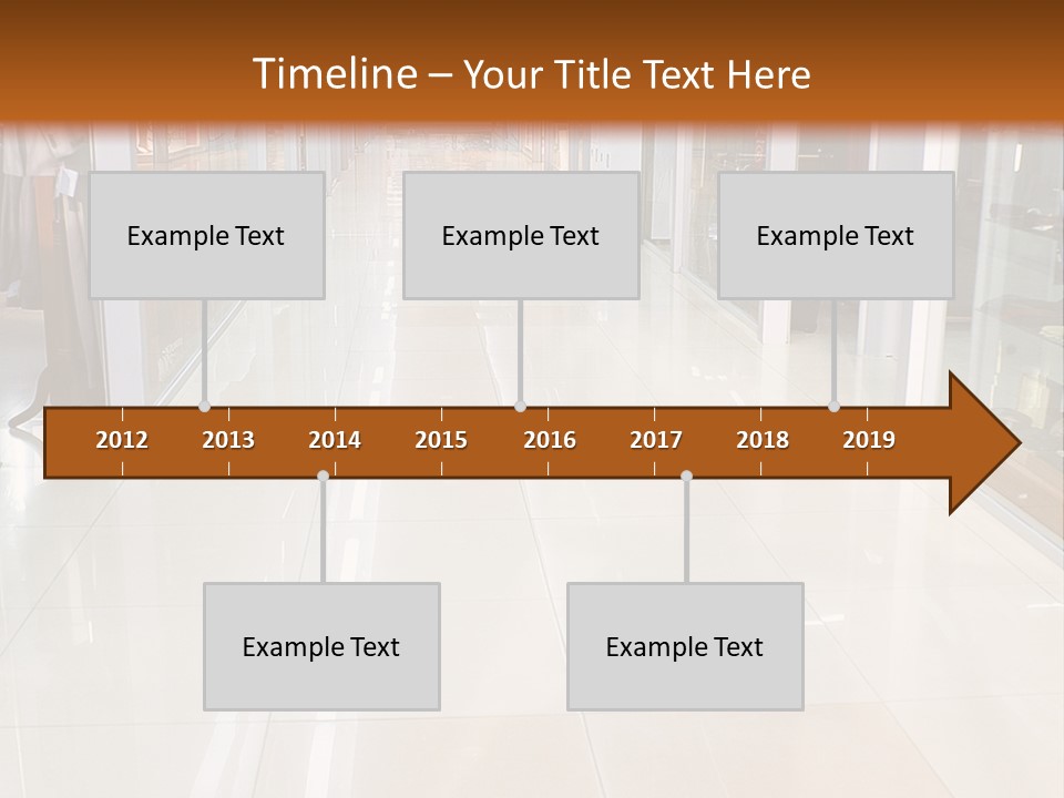 Hall Of A Modern Business Centre With Set Of Glass Show-Windows PowerPoint Template