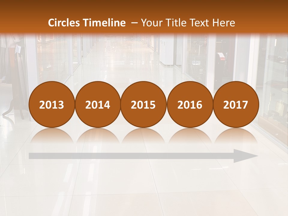 Hall Of A Modern Business Centre With Set Of Glass Show-Windows PowerPoint Template