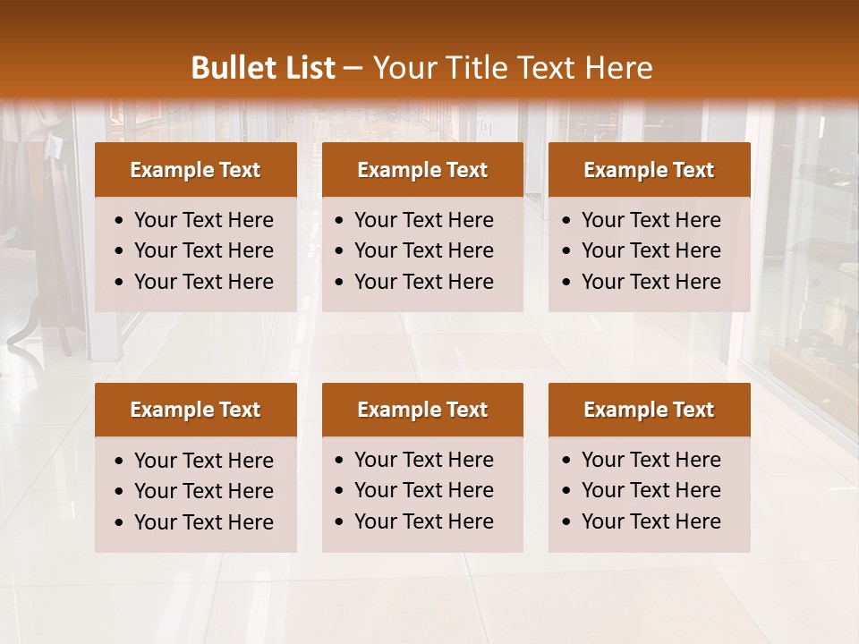 Hall Of A Modern Business Centre With Set Of Glass Show-Windows PowerPoint Template