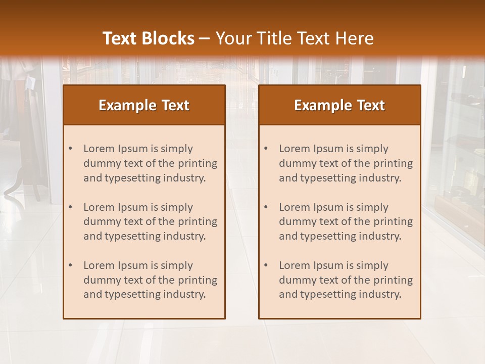 Hall Of A Modern Business Centre With Set Of Glass Show-Windows PowerPoint Template