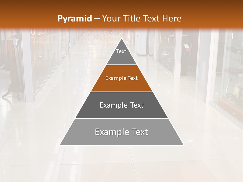 Hall Of A Modern Business Centre With Set Of Glass Show-Windows PowerPoint Template