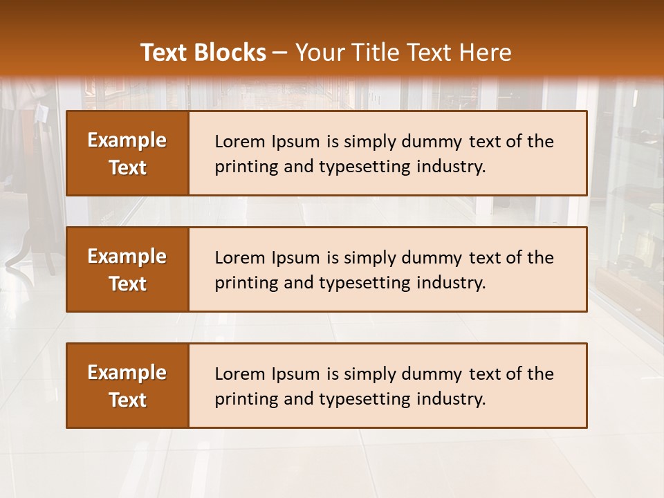 Hall Of A Modern Business Centre With Set Of Glass Show-Windows PowerPoint Template