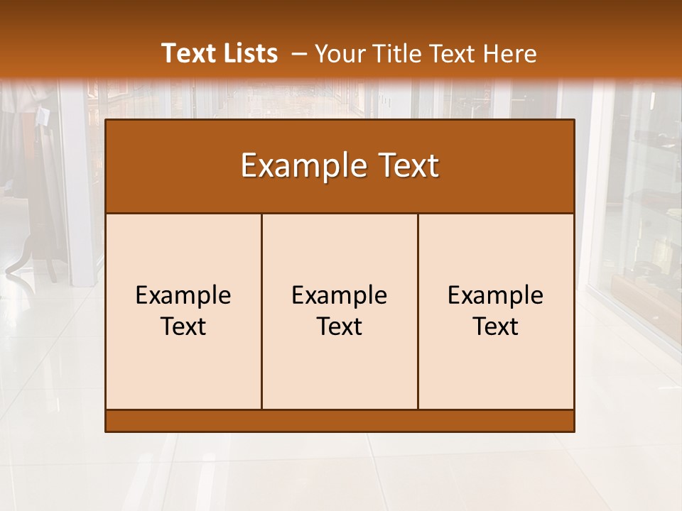 Hall Of A Modern Business Centre With Set Of Glass Show-Windows PowerPoint Template
