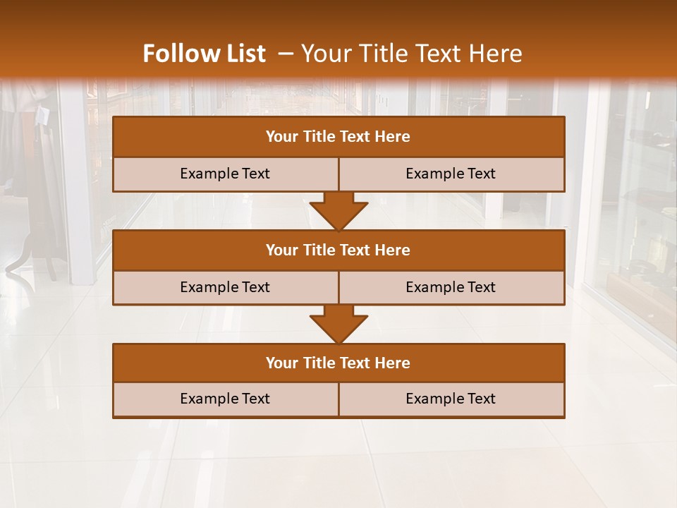 Hall Of A Modern Business Centre With Set Of Glass Show-Windows PowerPoint Template
