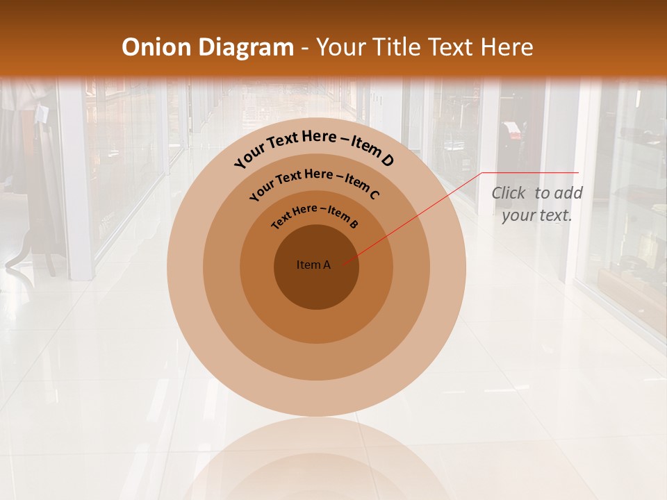 Hall Of A Modern Business Centre With Set Of Glass Show-Windows PowerPoint Template