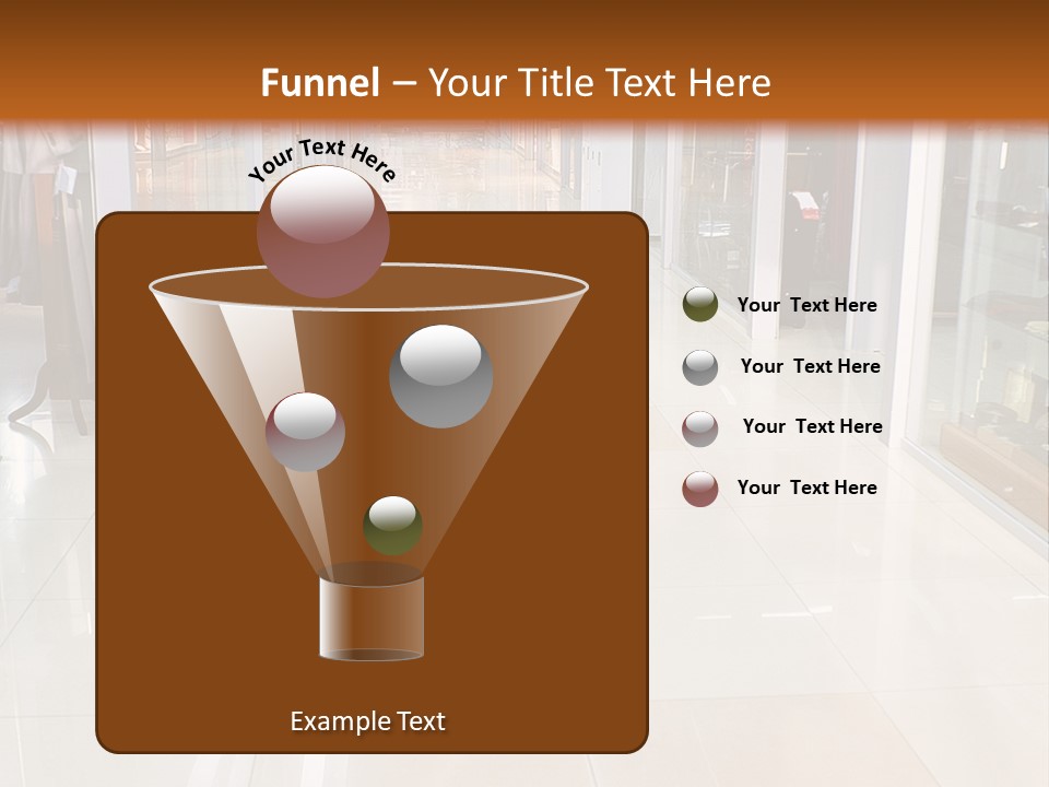 Hall Of A Modern Business Centre With Set Of Glass Show-Windows PowerPoint Template