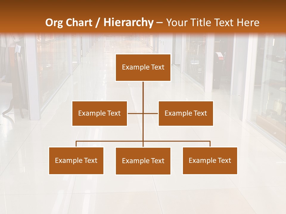 Hall Of A Modern Business Centre With Set Of Glass Show-Windows PowerPoint Template