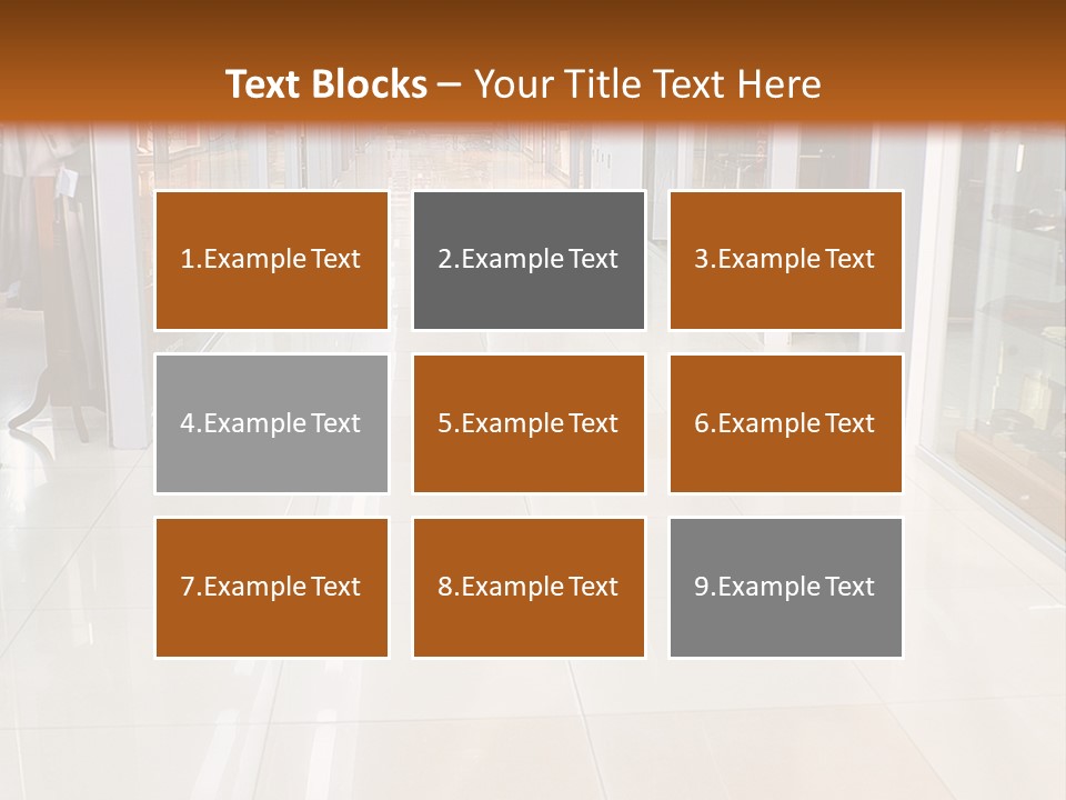 Hall Of A Modern Business Centre With Set Of Glass Show-Windows PowerPoint Template