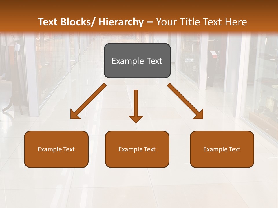 Hall Of A Modern Business Centre With Set Of Glass Show-Windows PowerPoint Template