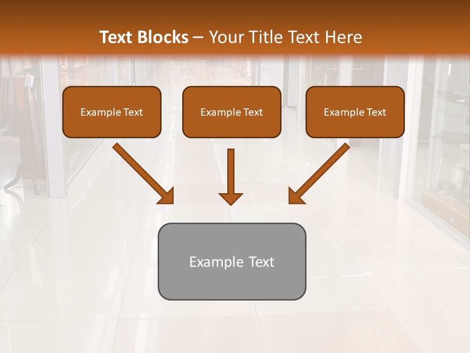 Hall Of A Modern Business Centre With Set Of Glass Show-Windows PowerPoint Template