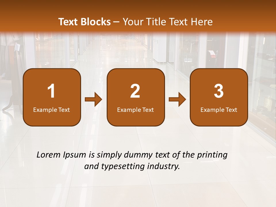 Hall Of A Modern Business Centre With Set Of Glass Show-Windows PowerPoint Template
