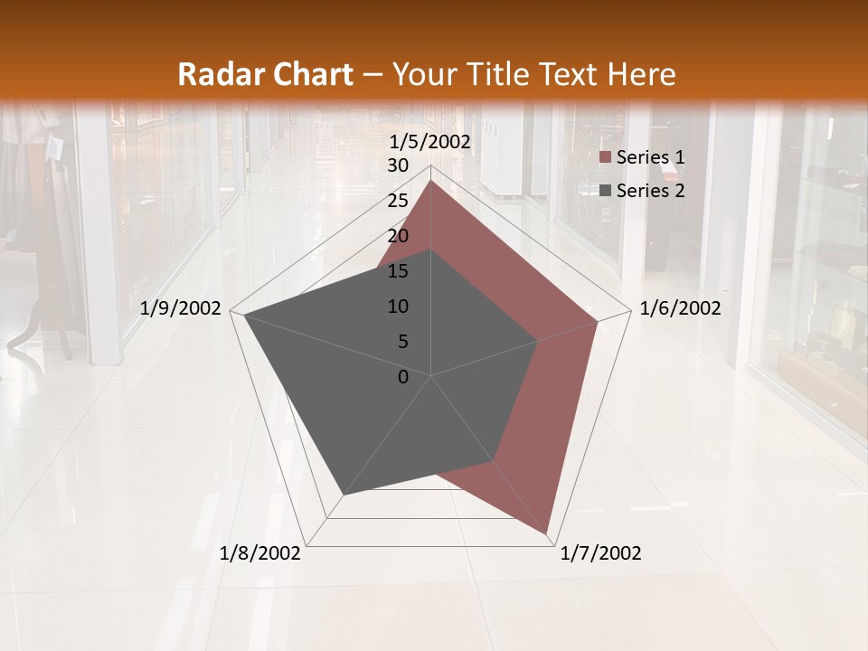 Hall Of A Modern Business Centre With Set Of Glass Show-Windows PowerPoint Template