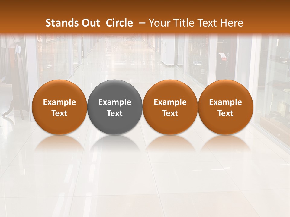 Hall Of A Modern Business Centre With Set Of Glass Show-Windows PowerPoint Template