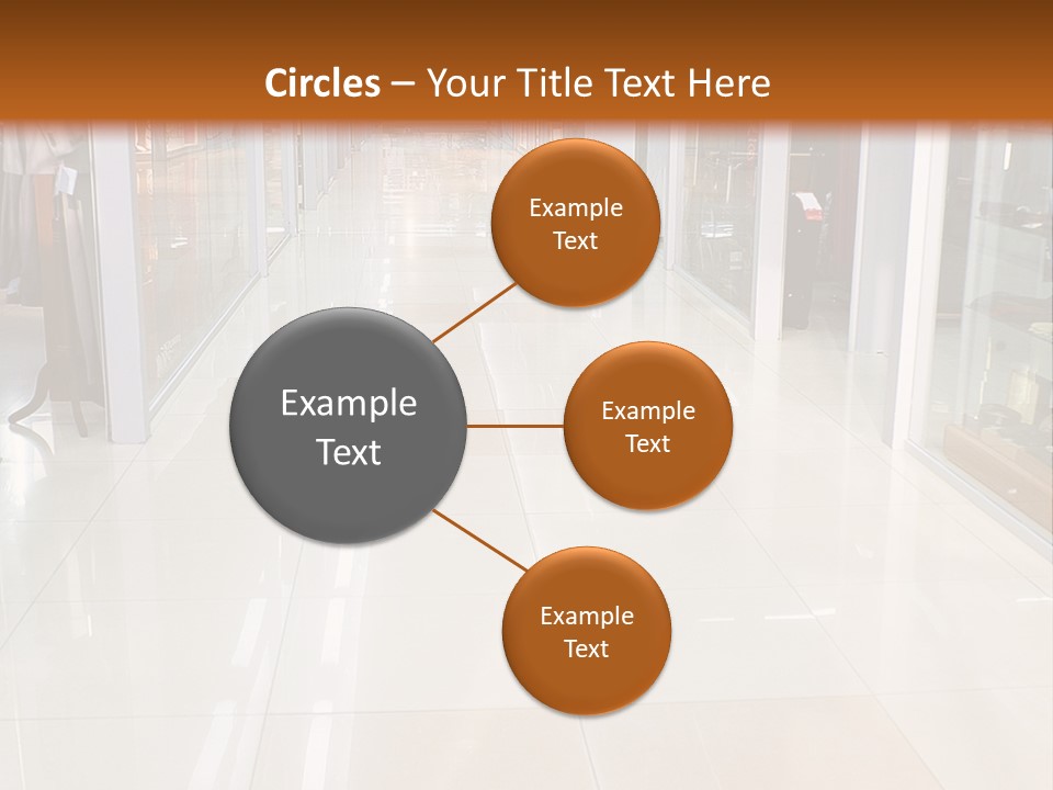 Hall Of A Modern Business Centre With Set Of Glass Show-Windows PowerPoint Template