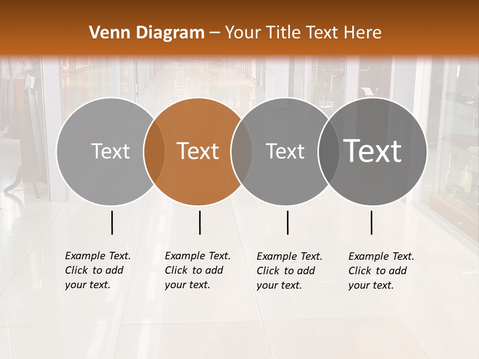 Hall Of A Modern Business Centre With Set Of Glass Show-Windows PowerPoint Template