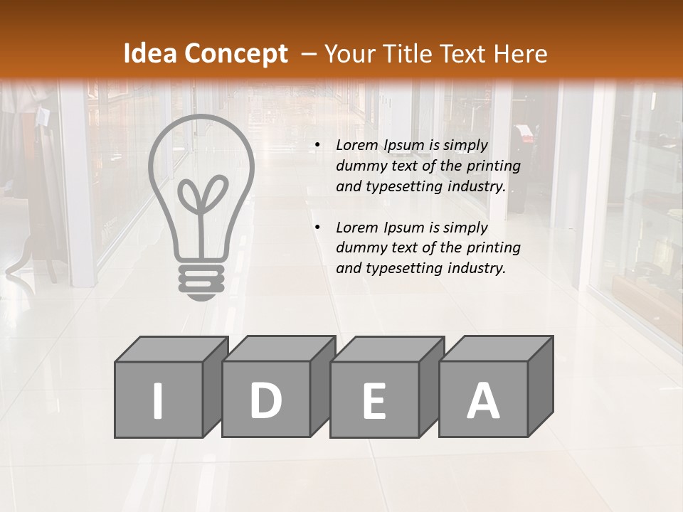 Hall Of A Modern Business Centre With Set Of Glass Show-Windows PowerPoint Template