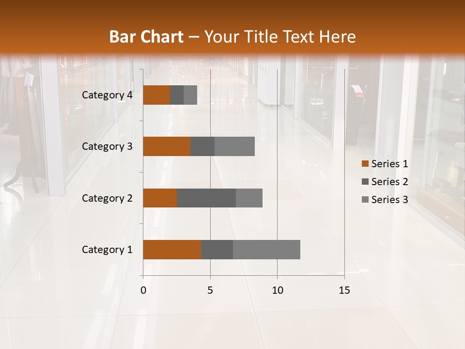 Hall Of A Modern Business Centre With Set Of Glass Show-Windows PowerPoint Template