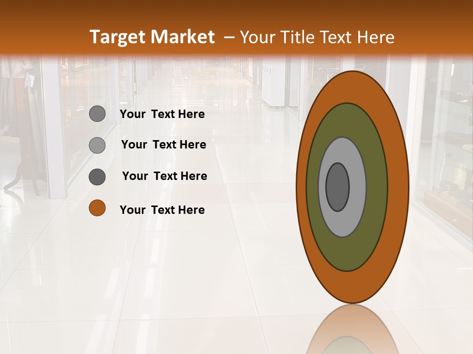 Hall Of A Modern Business Centre With Set Of Glass Show-Windows PowerPoint Template