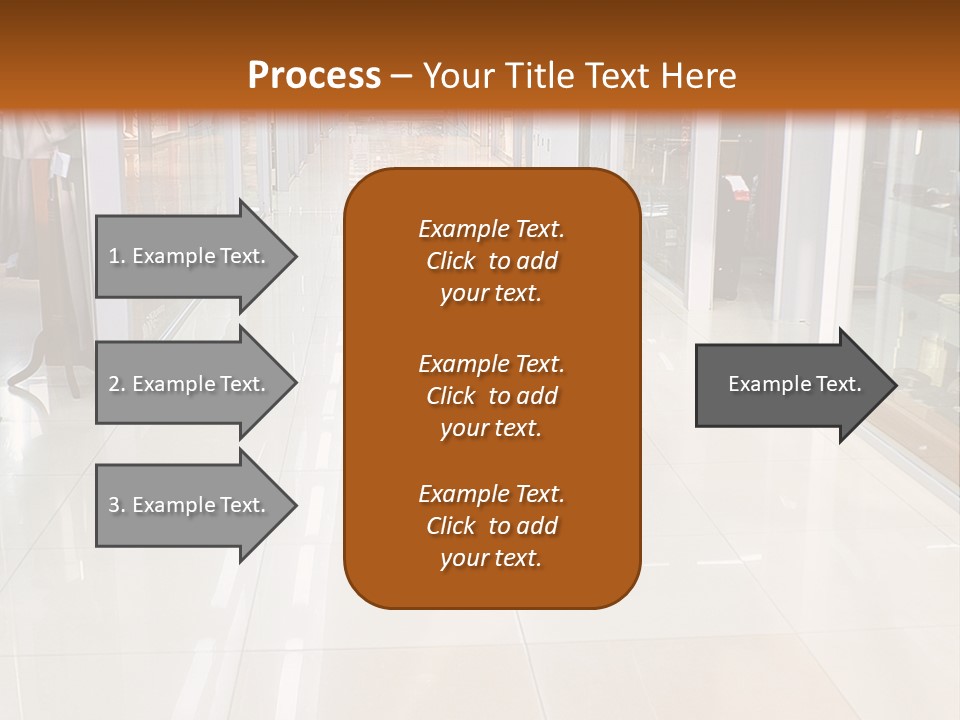 Hall Of A Modern Business Centre With Set Of Glass Show-Windows PowerPoint Template