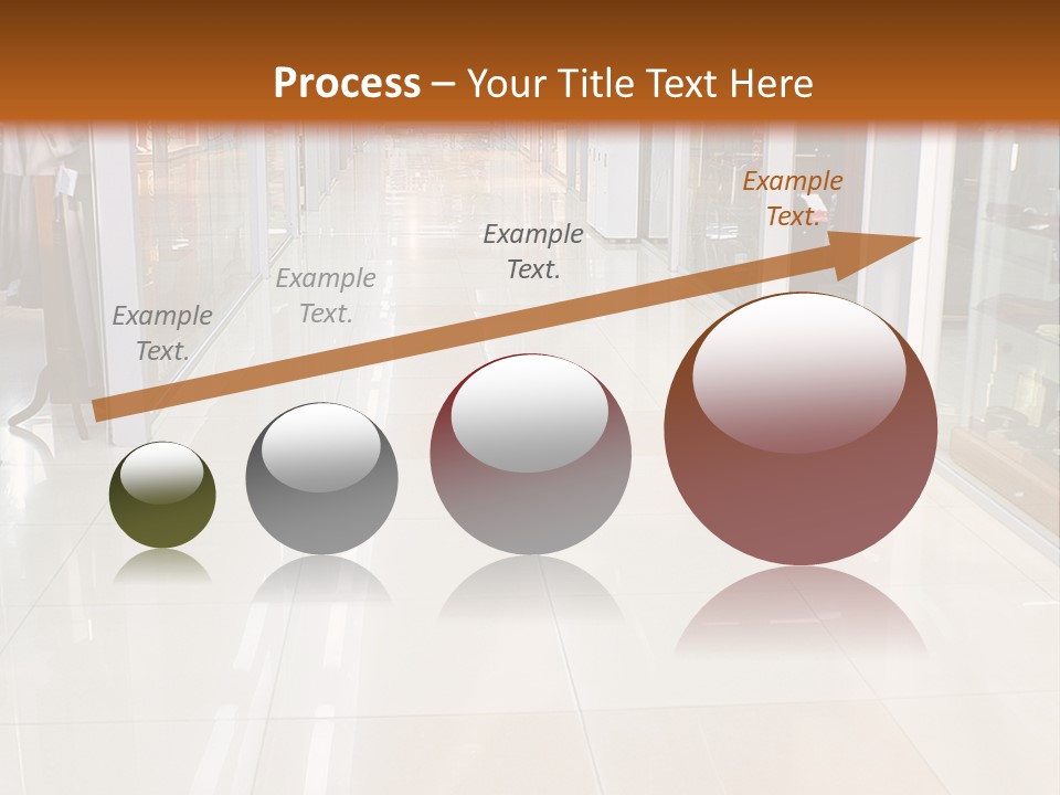 Hall Of A Modern Business Centre With Set Of Glass Show-Windows PowerPoint Template