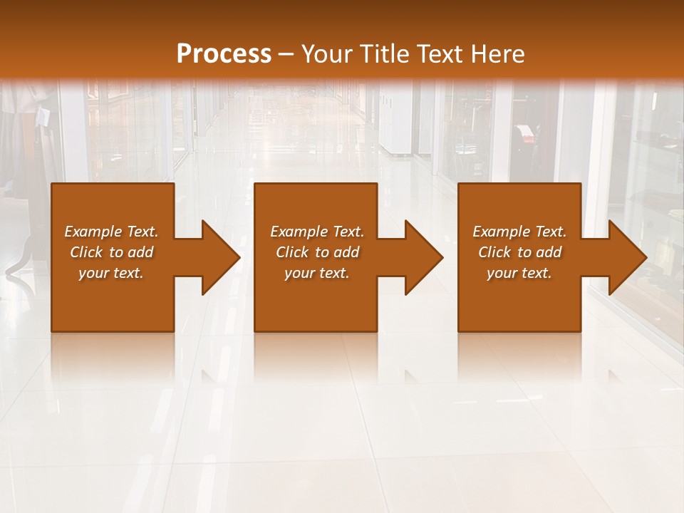 Hall Of A Modern Business Centre With Set Of Glass Show-Windows PowerPoint Template