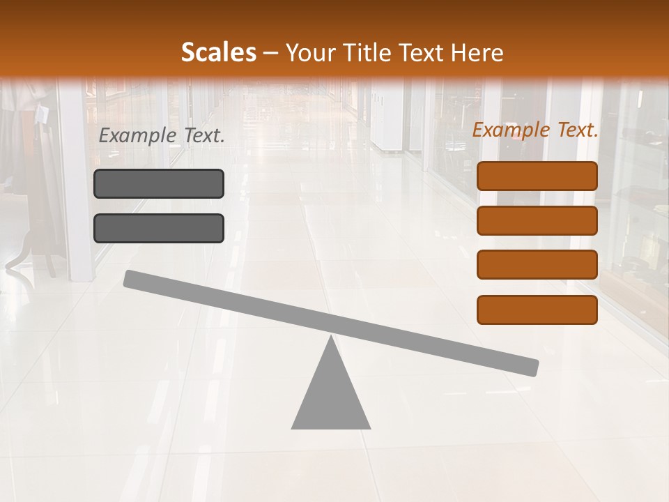 Hall Of A Modern Business Centre With Set Of Glass Show-Windows PowerPoint Template