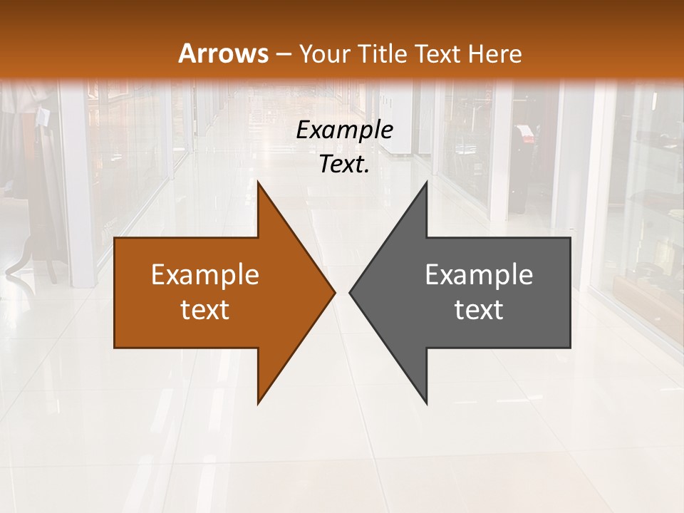 Hall Of A Modern Business Centre With Set Of Glass Show-Windows PowerPoint Template