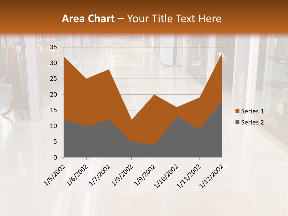 Hall Of A Modern Business Centre With Set Of Glass Show-Windows PowerPoint Template