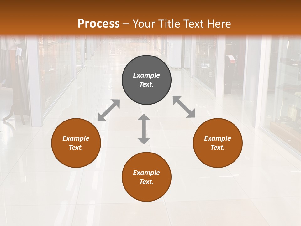 Hall Of A Modern Business Centre With Set Of Glass Show-Windows PowerPoint Template